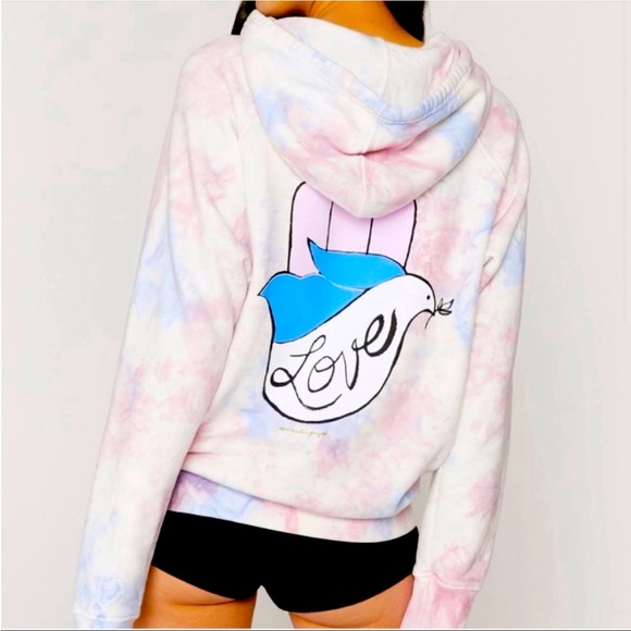 SPIRITUAL GANGSTER Dove Love Classic Raglan Tie Dye Hoodie - Picture 1 of 9
